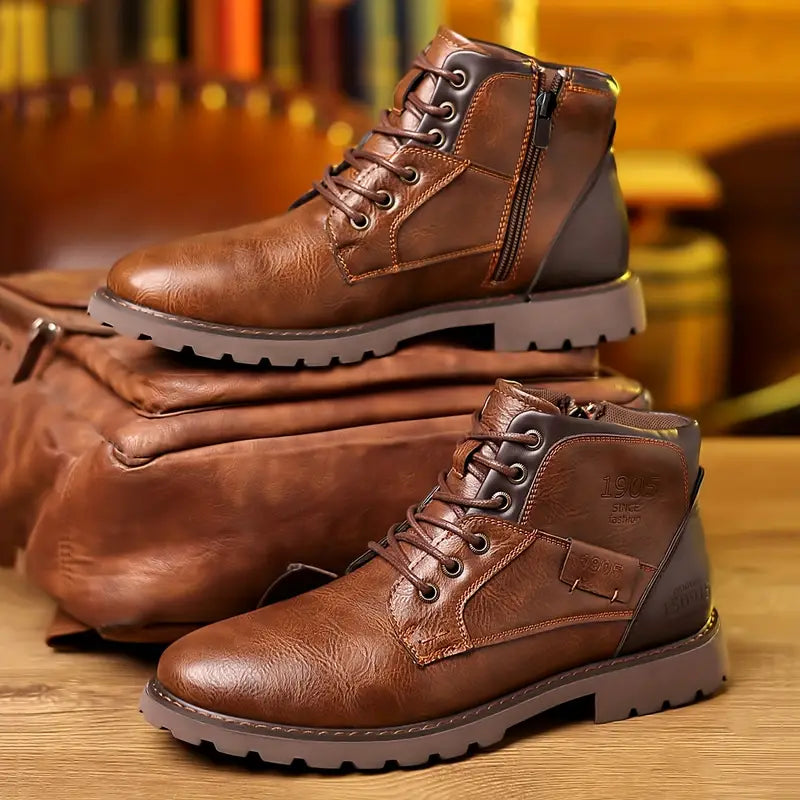 Men's Zip Up Ankle Boots - BritishElegance
