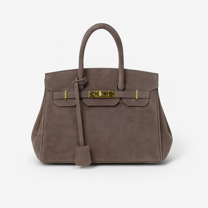 Kelly | Suede shoulder bag with gold hardware