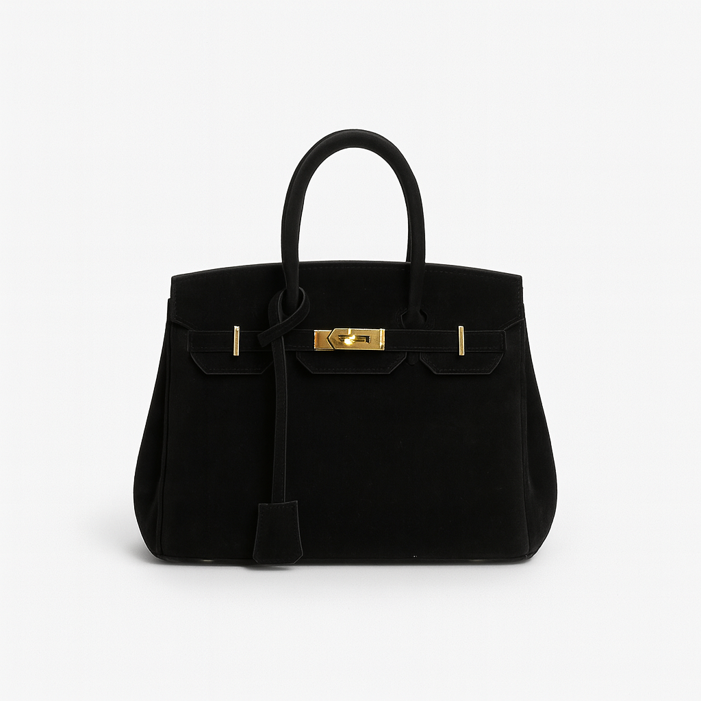 Kelly | Suede shoulder bag with gold hardware