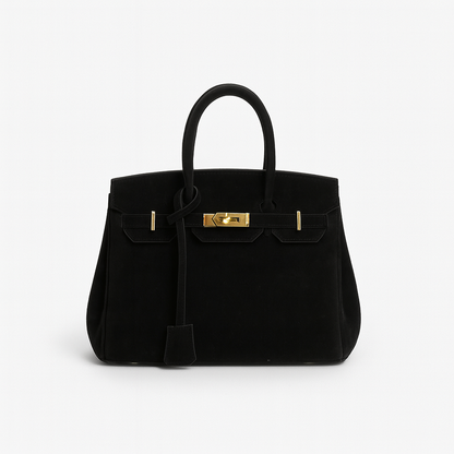 Kelly | Suede shoulder bag with gold hardware