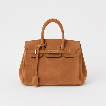 Kelly | Suede shoulder bag with gold hardware