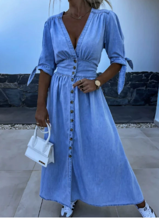 Classic Blue Jeans Dress - Stylish and Affordable