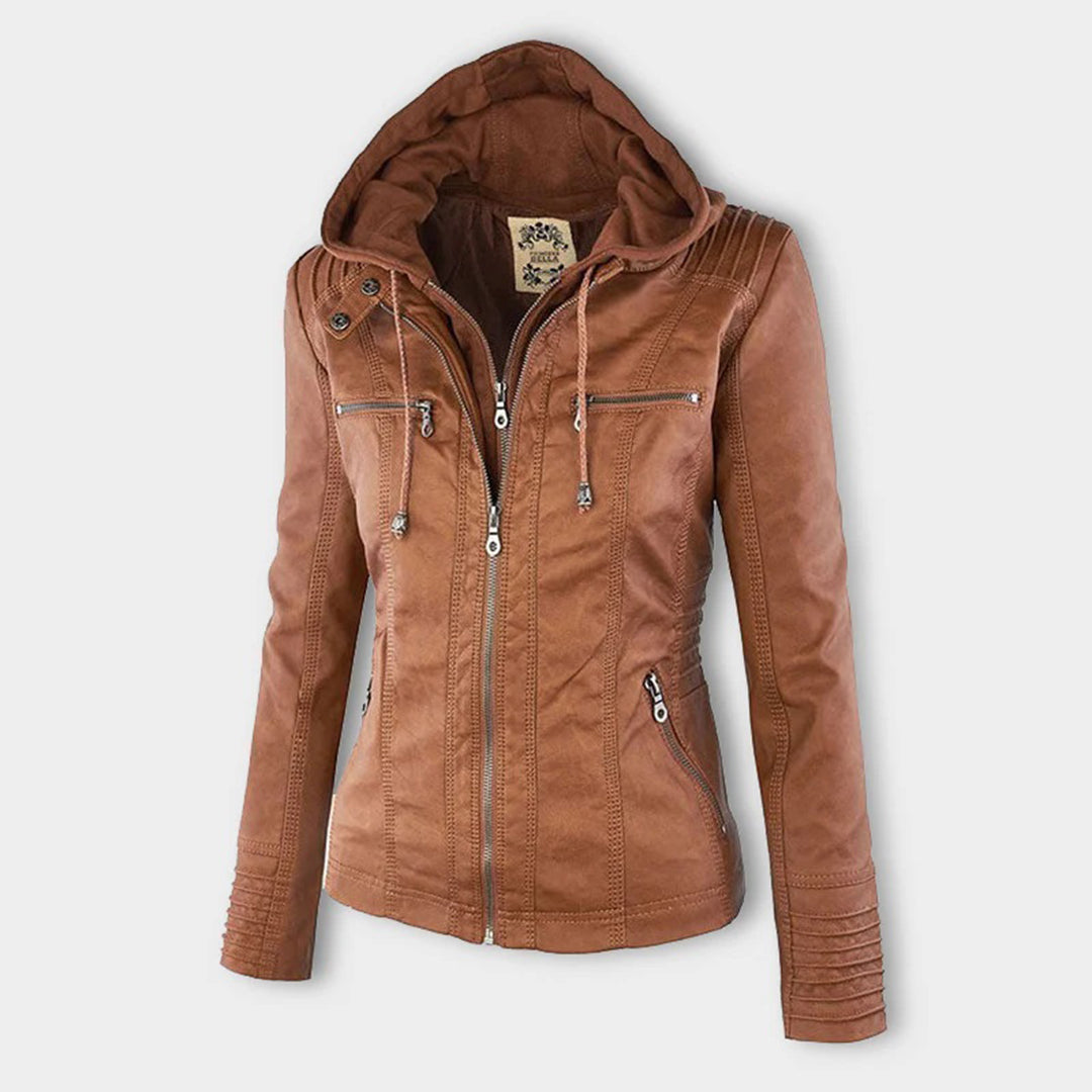 Lyric – Women’s Hooded Moto Jacket with Detachable Hood