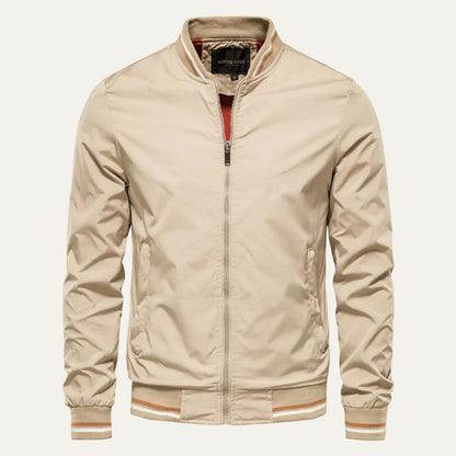 Men’s Solid Color Slim Fit Bomber Jacket