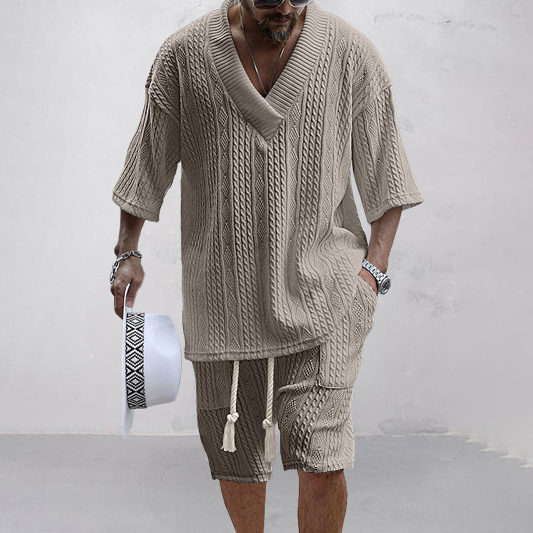 Comfy Knit Summer Shirt and Shorts Set