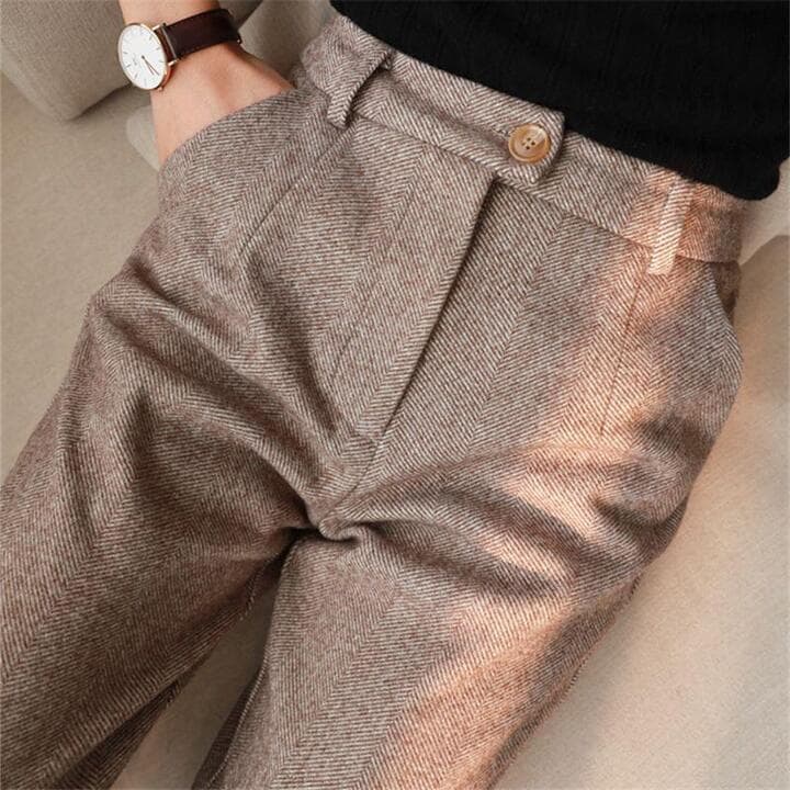 Denna | Men's Classic Textured Trousers - BritishElegance