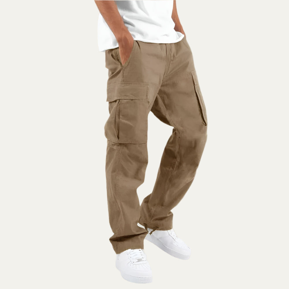 Men’s Loose Fit Cargo Pants with Deep Flap Pockets