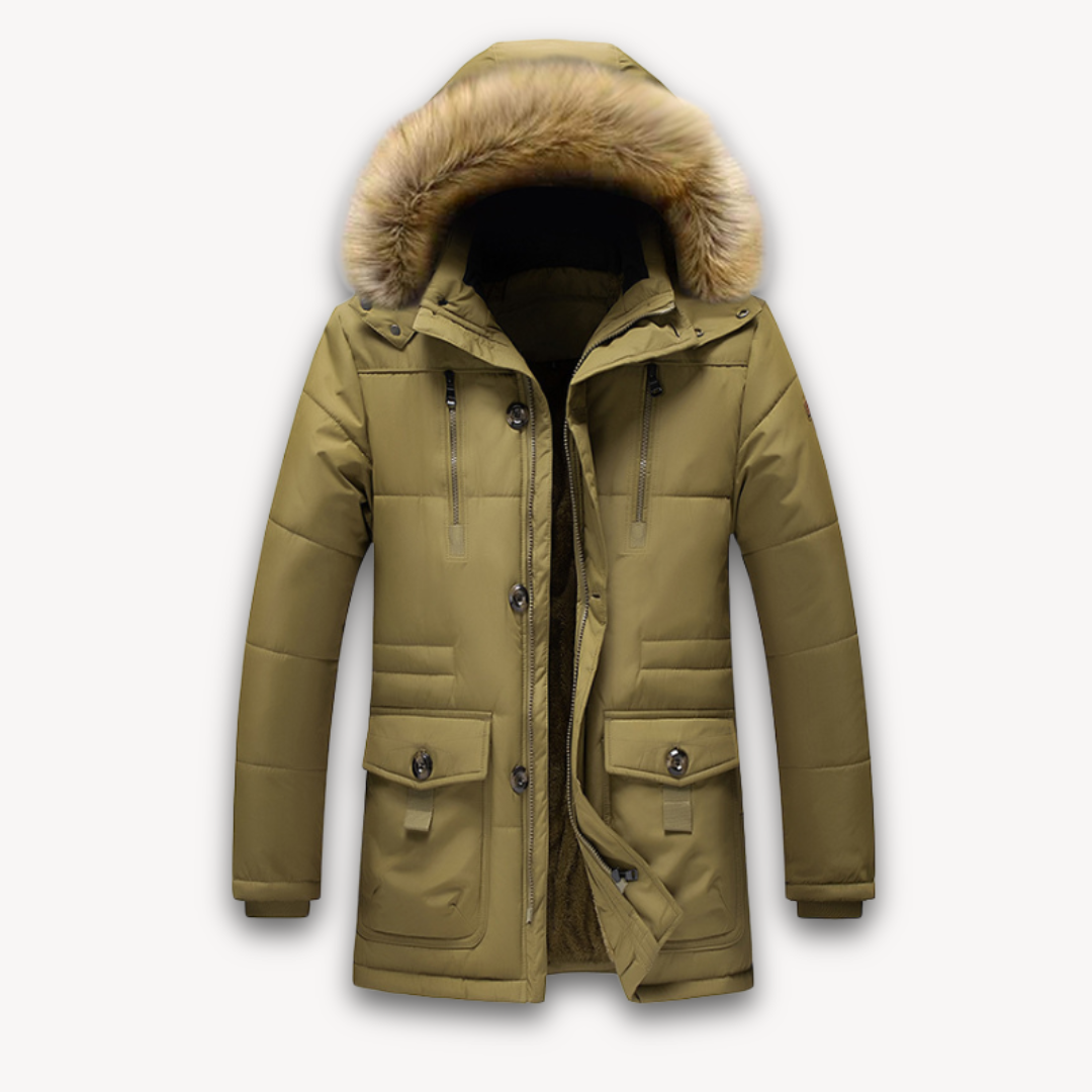 Men’s Waterproof Winter Jacket - Faux Fur Hood