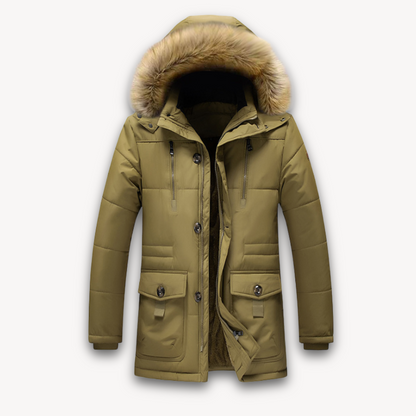 Men’s Waterproof Winter Jacket - Faux Fur Hood