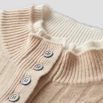 Men’s Textured Buttoned Crew Neck Sweater