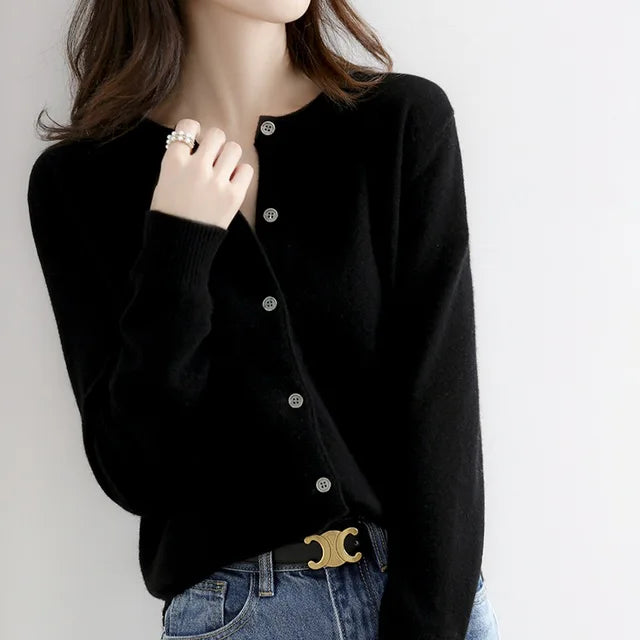 Sophie | Ladies soft cashmere cardigan with button closure