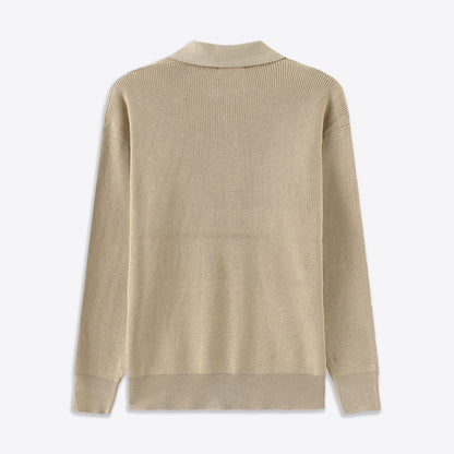 Knit Blend Jumper - Half Zip Collar and Breathable Warmth