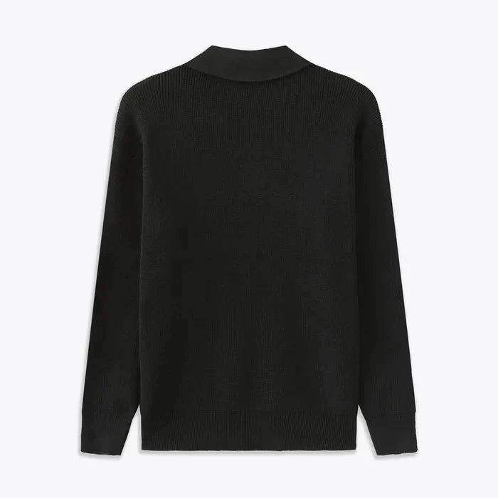 Knit Blend Jumper - Half Zip Collar and Breathable Warmth