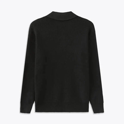 Knit Blend Jumper - Half Zip Collar and Breathable Warmth