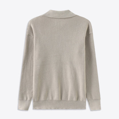 Knit Blend Jumper - Half Zip Collar and Breathable Warmth