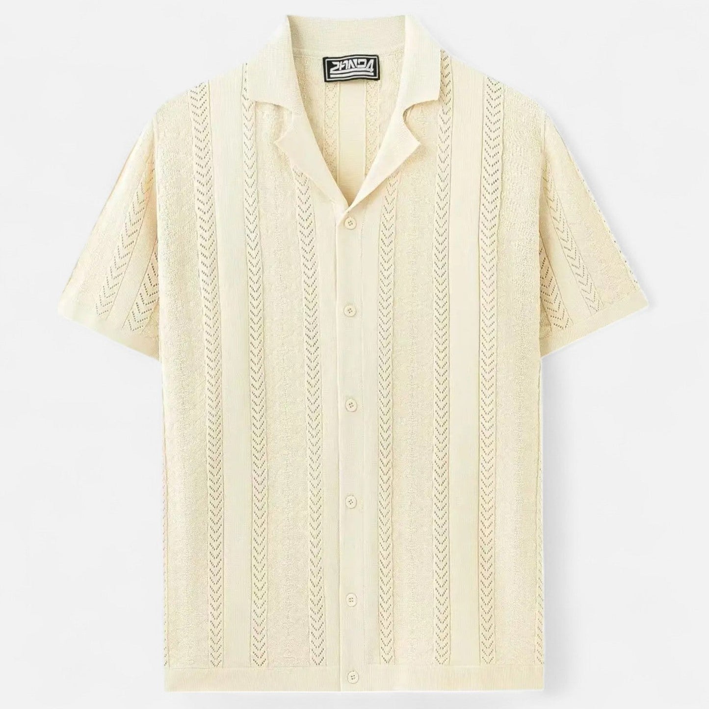 Knit Blend Shirt – Patchwork Panels And Shape Retention