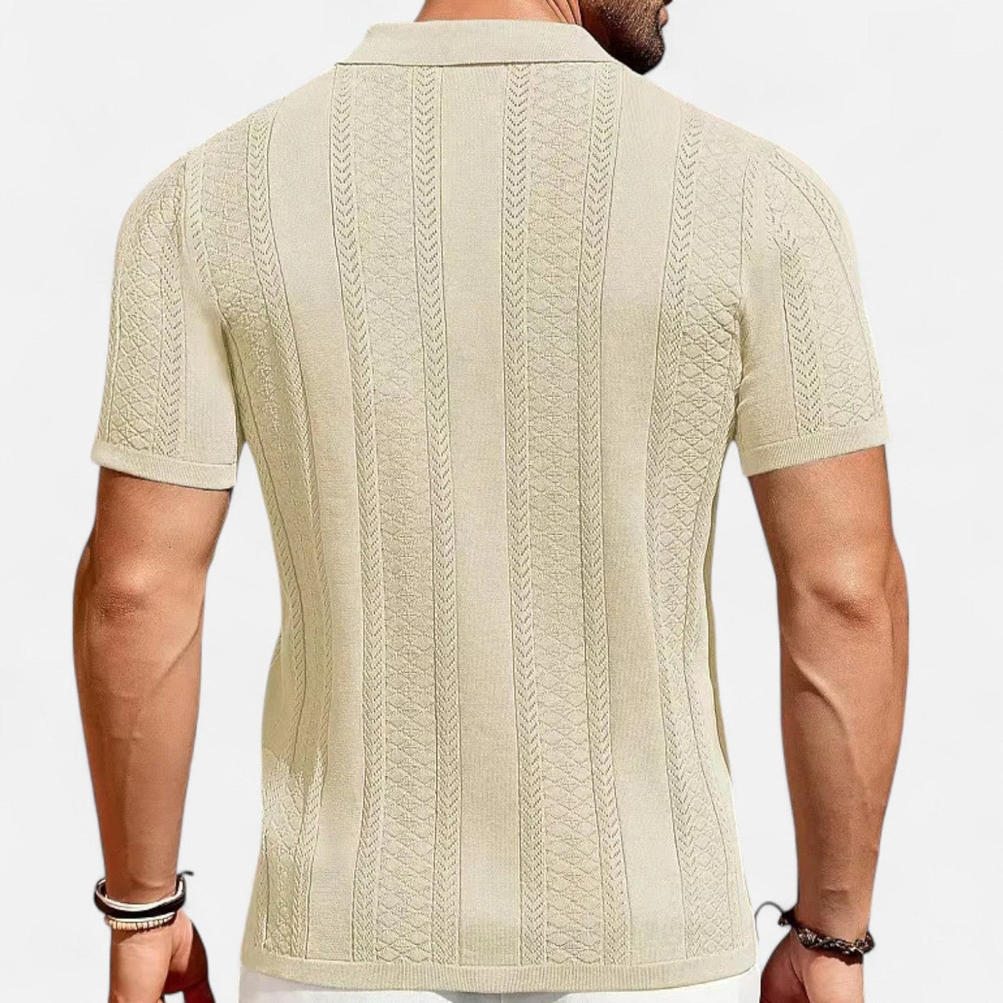Knit Blend Shirt – Patchwork Panels And Shape Retention