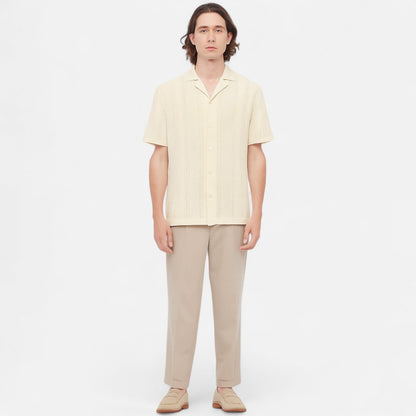 Knit Blend Shirt – Patchwork Panels And Shape Retention