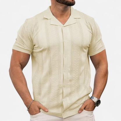 Knit Blend Shirt – Patchwork Panels And Shape Retention