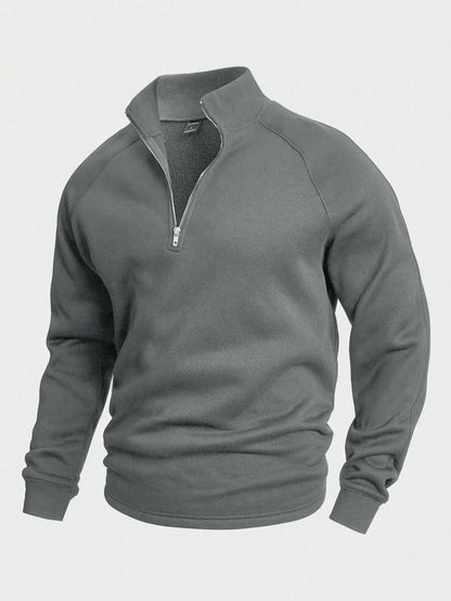 Knit Blend Sweater - Half Zip Neck & Flexible Shape