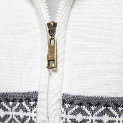 Knit Blend Sweater - High Neck Half Zip & Easy Wear
