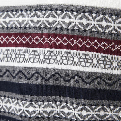 Knit Blend Sweater - High Neck Half Zip & Easy Wear