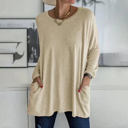 Knit-Blend Sweater - Rounded Shape & Easy Movement Fit