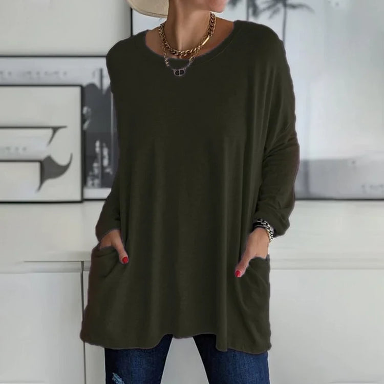 Knit-Blend Sweater - Rounded Shape & Easy Movement Fit