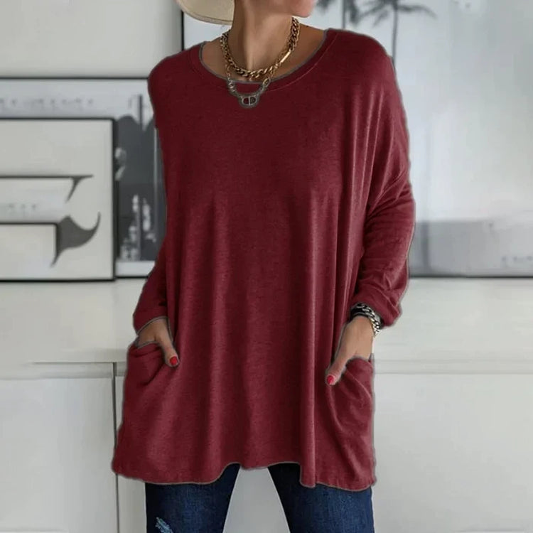 Knit-Blend Sweater - Rounded Shape & Easy Movement Fit