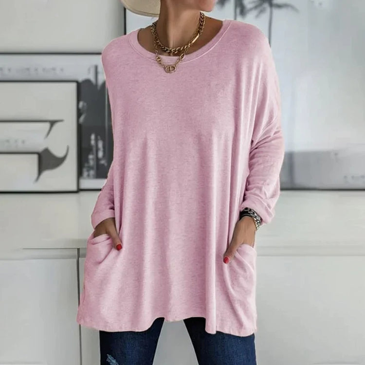 Knit-Blend Sweater - Rounded Shape & Easy Movement Fit