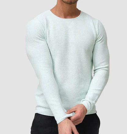 Knit Blend Sweatshirt - Stand Collar And Secure Pockets