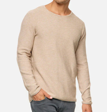 Knit Blend Sweatshirt - Stand Collar And Secure Pockets
