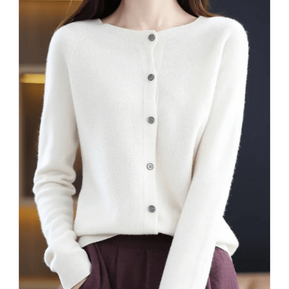Knit Cardigan - V Neck With Smooth Drape & Easy Layering