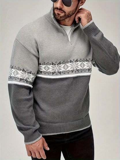 Knit Jumper - Scandinavian Pattern & Warm Insulating Fit