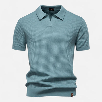 Knit Polo Shirt - Breathable Knit Blend Collar & Mobility