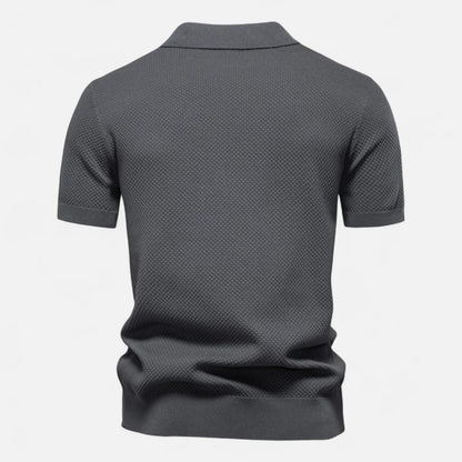 Knit Polo Shirt - Breathable Knit Blend Collar & Mobility