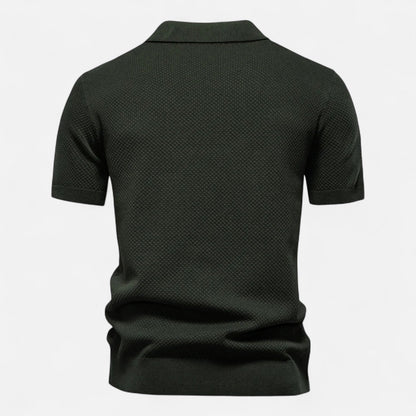 Knit Polo Shirt - Breathable Knit Blend Collar & Mobility