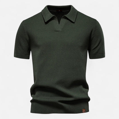 Knit Polo Shirt - Breathable Knit Blend Collar & Mobility