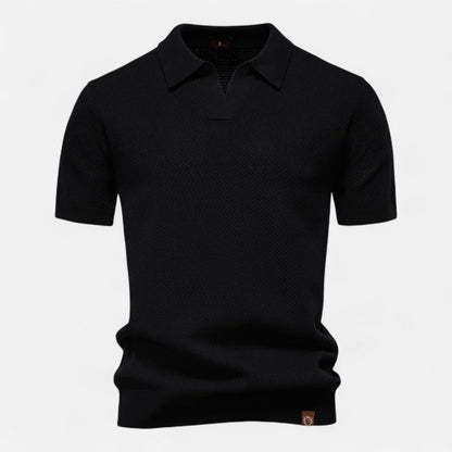 Knit Polo Shirt - Breathable Knit Blend Collar & Mobility