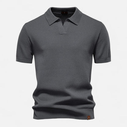 Knit Polo Shirt - Breathable Knit Blend Collar & Mobility