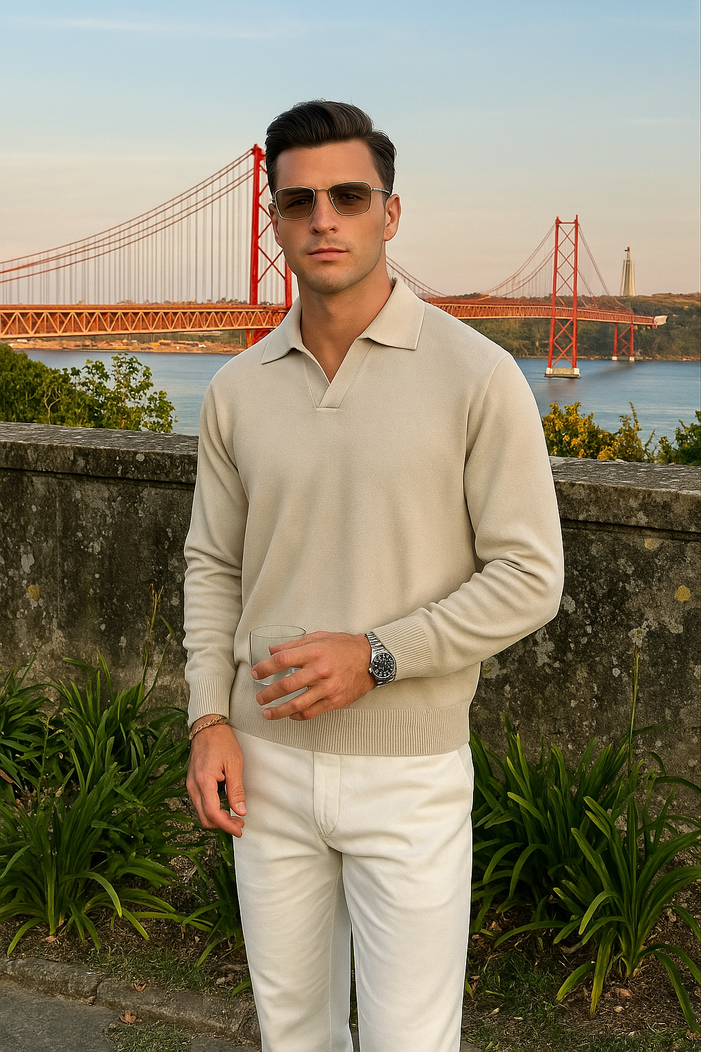 Knit Polo Shirt - Relaxed Fit & Easy Full Arm Movement