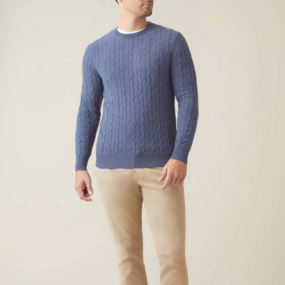 Knit Sweater – Cable Knit Pattern & Relaxed Stretch Fit