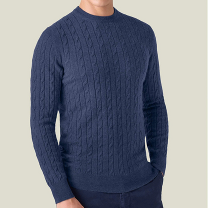 Knit Sweater – Cable Knit Pattern & Relaxed Stretch Fit