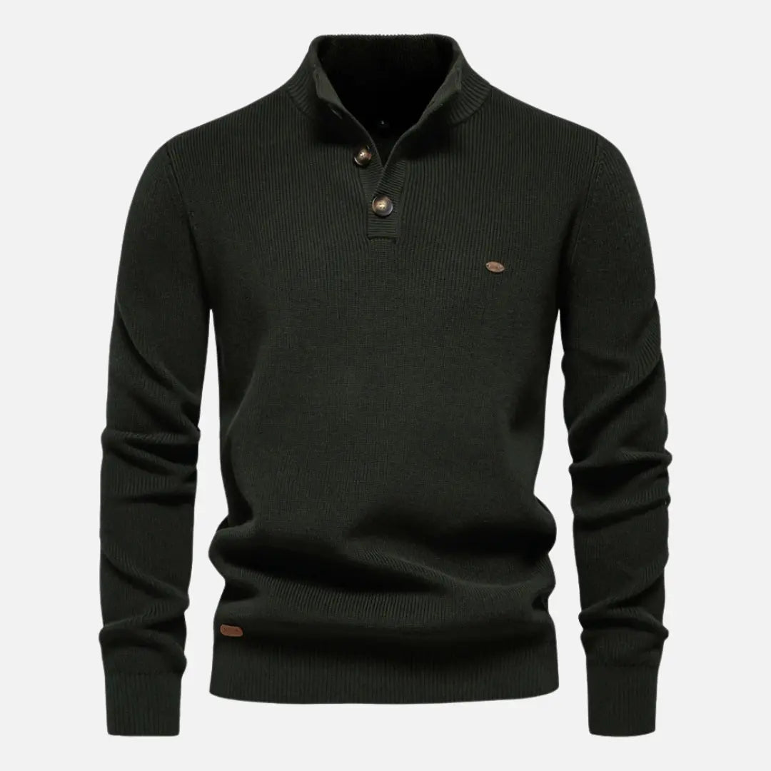 Knit Sweater - High Ribbed Turtleneck & Layering Ease