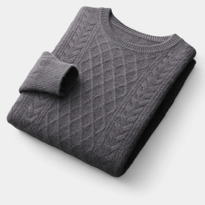 Knit Sweater - Jacquard Texture & Warm Comfort Fit