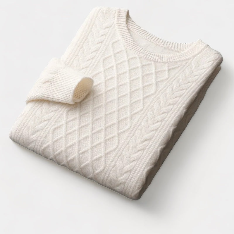 Knit Sweater - Jacquard Texture & Warm Comfort Fit