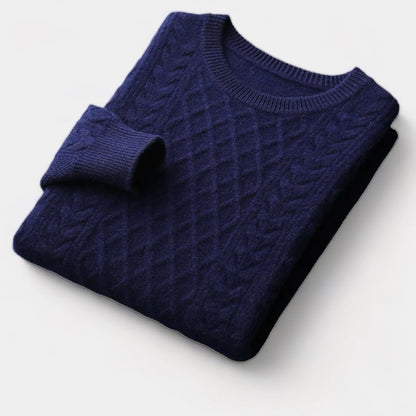 Knit Sweater - Jacquard Texture & Warm Comfort Fit