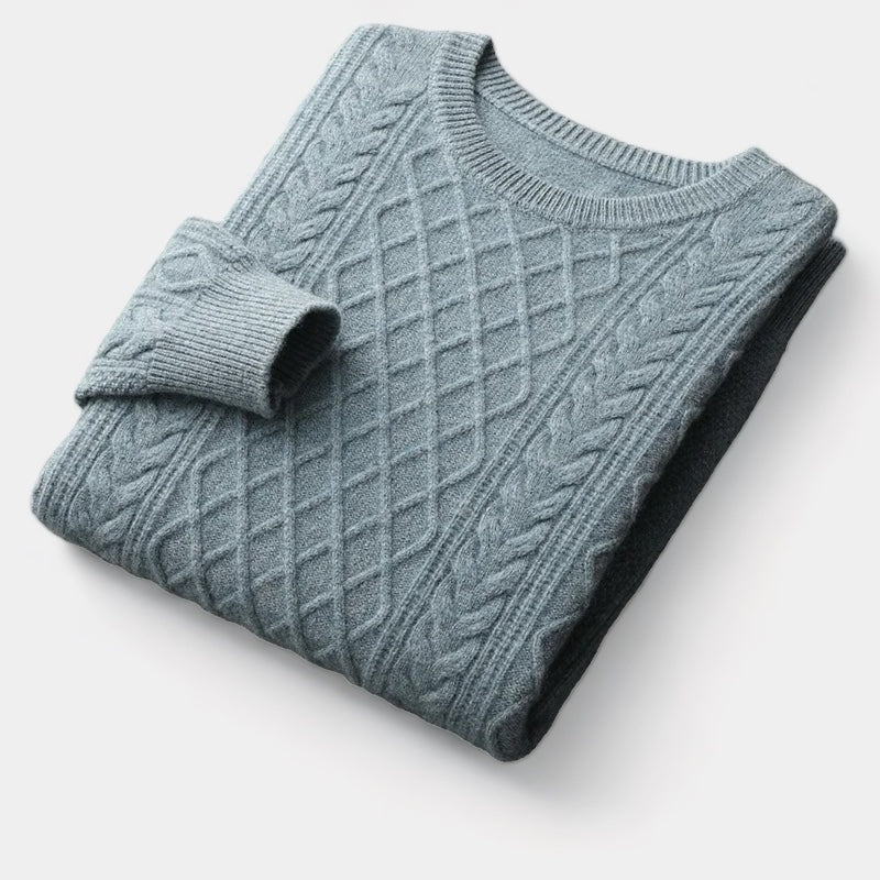 Knit Sweater - Jacquard Texture & Warm Comfort Fit