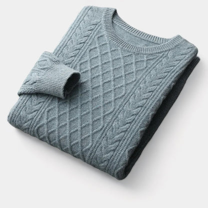Knit Sweater - Jacquard Texture & Warm Comfort Fit