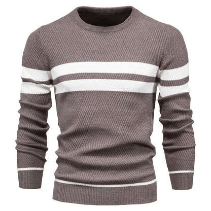 Knit Sweater - Natural Fiber Blend Crew Neck & Keeps Warm